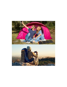 FlexSolar Panel Solar Cargador Plegable de 40 W USB-A USB-C Portátil de Emergencia Monocristalino Impermeable