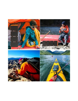 FlexSolar Panel Solar Cargador Plegable de 40 W USB-A USB-C Portátil de Emergencia Monocristalino Impermeable