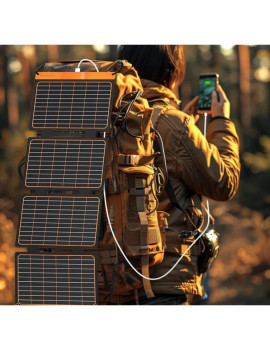 FlexSolar Panel Solar Cargador Plegable de 40 W USB-A USB-C Portátil de Emergencia Monocristalino Impermeable
