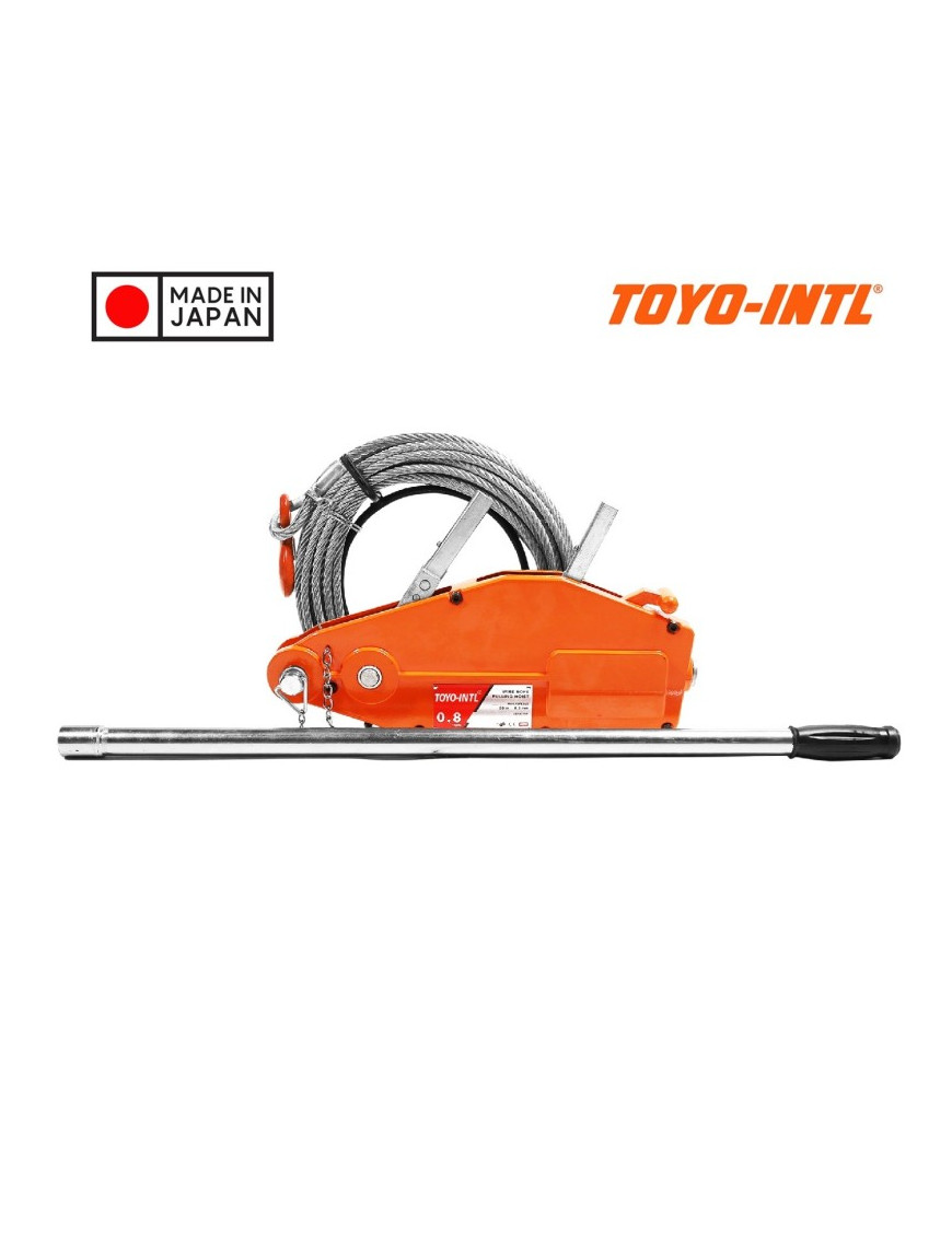 Toyo-Intl Japan Tecle Tirfor 0.8 ton 20 metros profesional aluminio reforzado caja madera