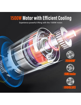 Toyo-Intl Japan Tecle Portátil 500 kg control remoto inalámbrico 1500w 220v y accesorios