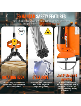 Toyo-Intl Japan Tecle Portátil 500 kg control remoto inalámbrico 1500w 220v y accesorios