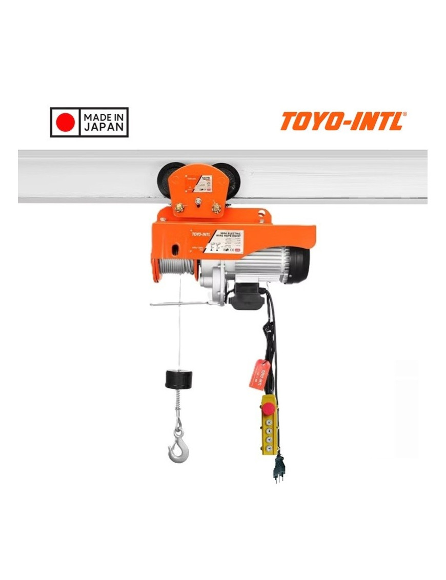 Toyo-Intl Japan Tecle Portátil 1200 kg Izaje control remoto carro guía eléctrico 1900w 220v certificado