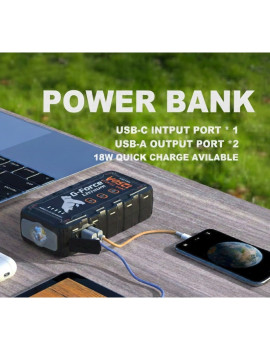 Partidor Arrancador de Baterías 1250A 12V con Linterna y Power Bank G-FORCE