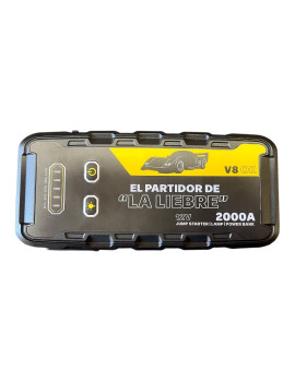 Partidor Arrancador de Baterías 2000A 12V con Linterna y Power Bank