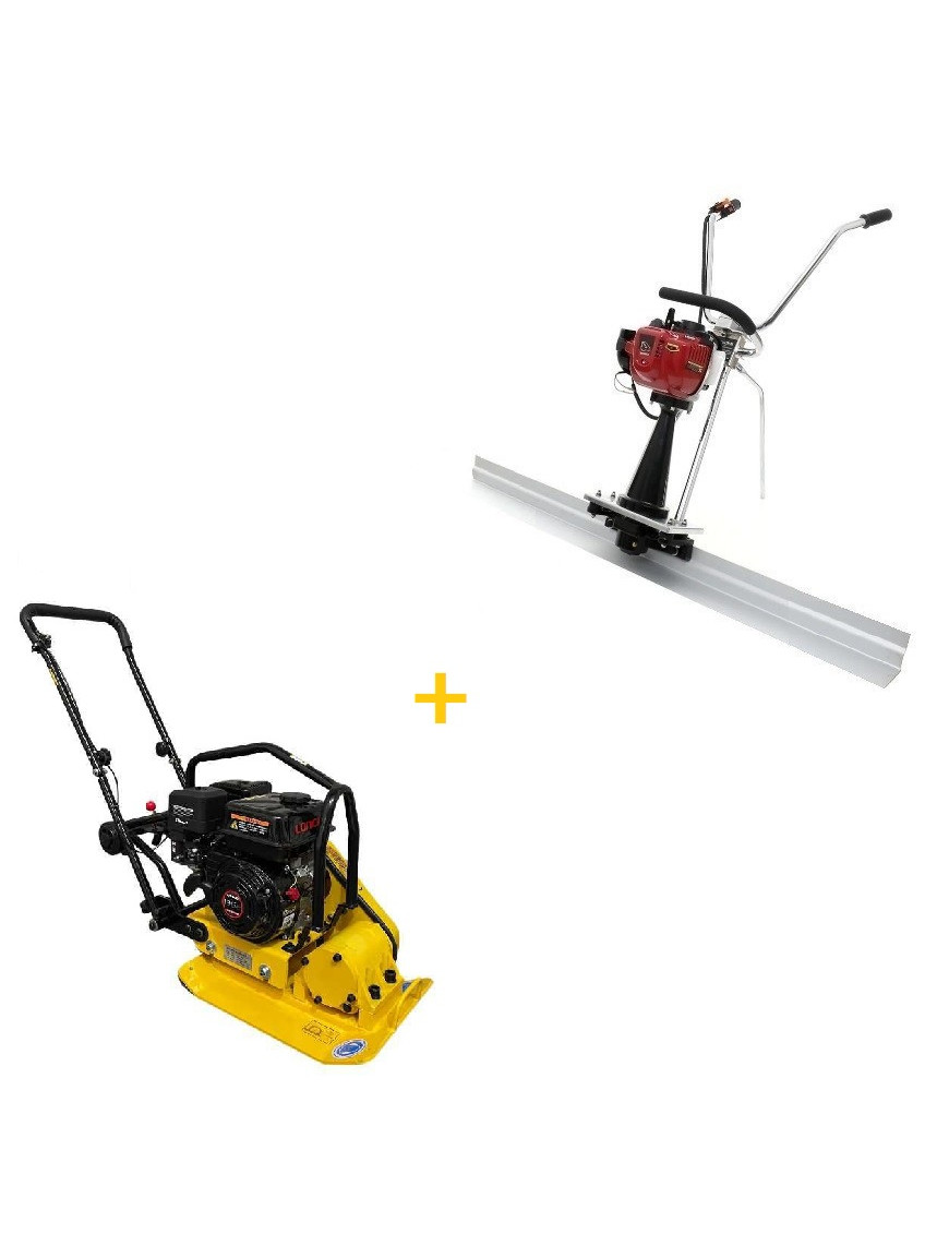PACK - Placa Compactadora Lifan 10,5KN + Regla Vibradora 2 Metros
