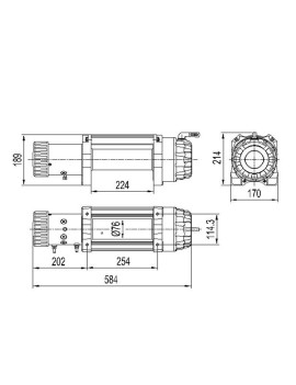 Winche Gorilla Force 15.000 libras 24v control remoto manual e inalámbrico