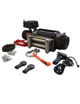 Winche Gorilla Force 15.000 libras 24v control remoto manual e inalámbrico