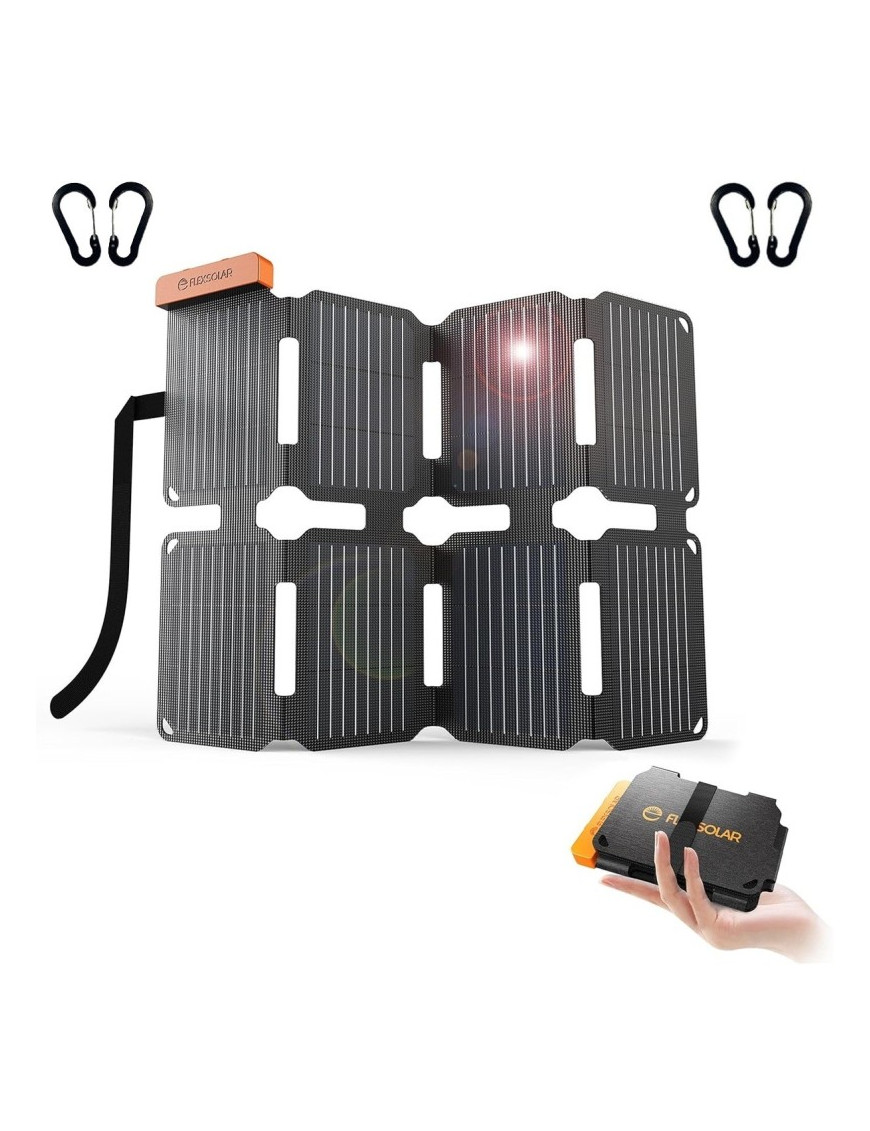 FlexSolar MINI Panel Solar Cargador Plegable de 25W USB-A USB-C Portátil de Emergencia Monocristalino Impermeable