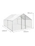 Gallinero Acero Galvanizado 400x300x195cm (12m2) escalera y doble techo