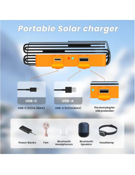 FlexSolar MINI Panel Solar Cargador Plegable de 36W USB-A USB-C Portátil de Emergencia Monocristalino Impermeable