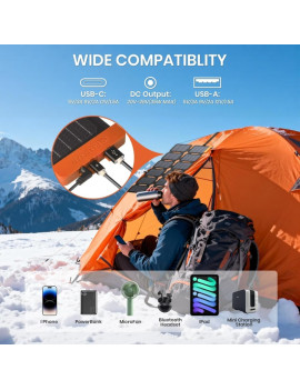 FlexSolar MINI Panel Solar Cargador Plegable de 36W USB-A USB-C Portátil de Emergencia Monocristalino Impermeable