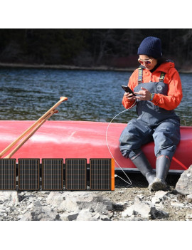 Pack FlexSolar Panel Solar Cargador Plegable de 60W x 2 USB-A USB-C y DC 20-28V Portátil de Emergencia Monocristalino