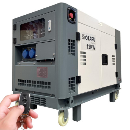 Generador Diesel 15KVA Cerrado 220v Monofásico 2 Cilindros en V con Ruedas Otaru