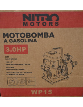 Motobomba 1.5 Pulgadas 105cc 3HP 4 Tiempos Nitro con accesorios