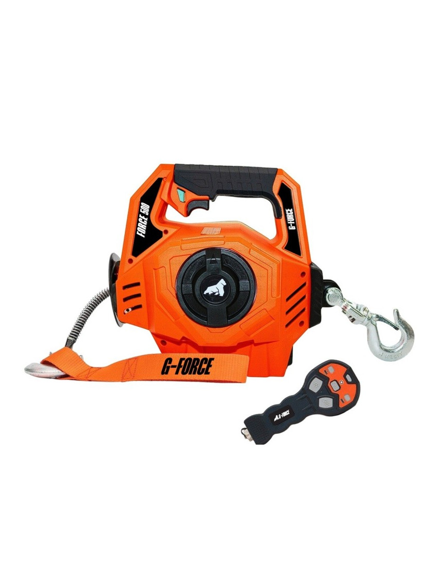 G-Force 500 Winche portátil con batería litio bloqueo & desbloqueo (piola sintética 12mts)