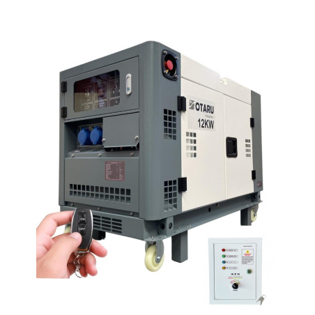 Generador Diesel 12kW Insonorizado ATS 220v Monofásico 15kVA 2 Cilindros en V Control Remoto