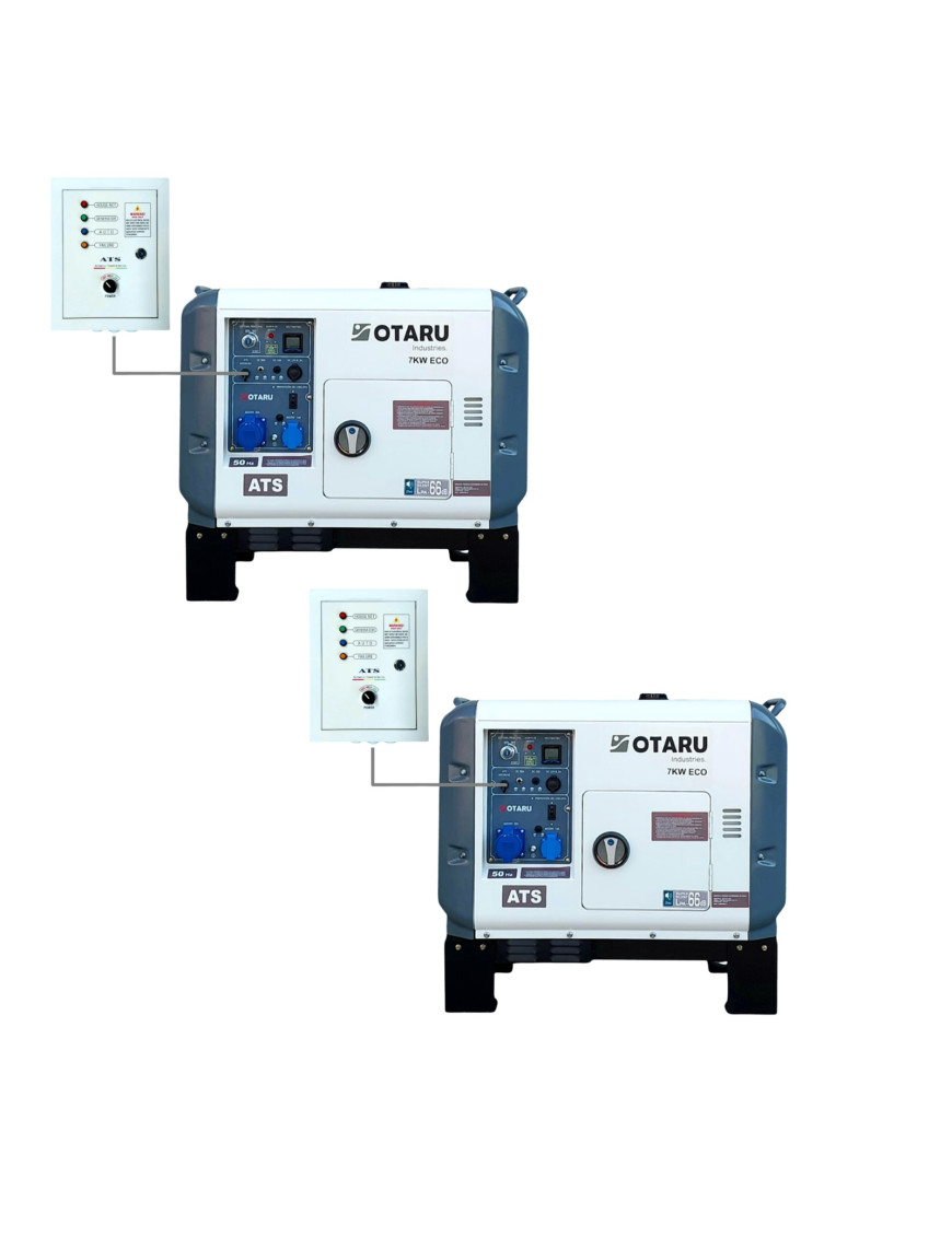 Pack x 2 Generador Diesel 7kw Insonorizado Monofásico ATS Otaru Control Remoto