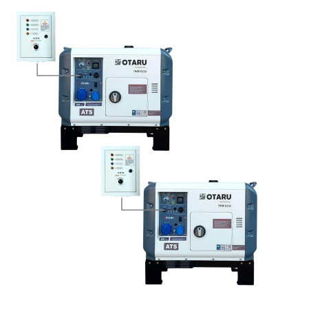 Pack x 2 Generador Diesel 7kw Insonorizado Monofásico ATS Otaru Control Remoto